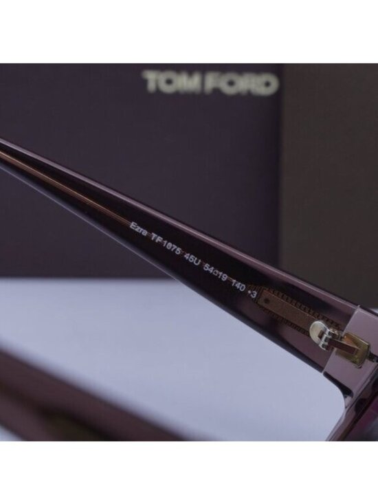 Tom Ford FT1075 45U Ezra Rectangle Sunglasses -Shiny Light Brown/Bordeaux Mirror main image 5